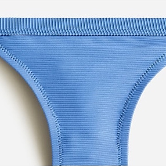 J Crew Ribbed Trim Lo Rise Hipster Full Coverage Bikini Bottom Blue XL(16) NWT - Picture 4 of 7